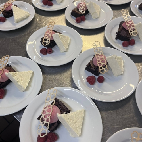 Lækre brownies som del af catering ved fødselsdag afholdt ved Ellinge forsamlingshus, mellem Odense og Nyborg